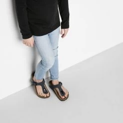 Birkenstock Gizeh Birko-Flor Nubuck Navy 16 Birkenstock Gizeh Birko-Flor Nubuck Navy -Sandal Style Shop 1005128 f look b