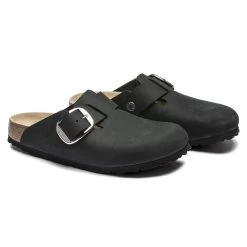 Birkenstock Boston Big Buckle Nubuck Leather Black 17 Birkenstock Boston Big Buckle Nubuck Leather Black -Sandal Style Shop 1016995 pair