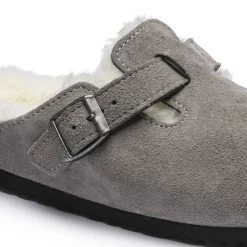 Birkenstock Boston Shearling Suede Leather -Sandal Style Shop 1017651 detail 1