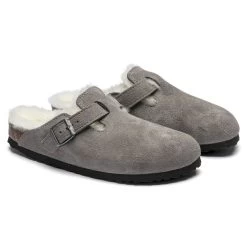 Birkenstock Boston Shearling Suede Leather -Sandal Style Shop 1017651 pair