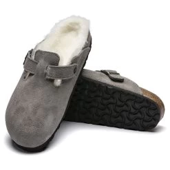 Birkenstock Boston Shearling Suede Leather -Sandal Style Shop 1017651 sole