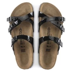 Birkenstock Franca Birko-Flor Patent Patent Black -Sandal Style Shop 1020177 top