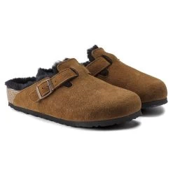 Birkenstock Boston Shearling Suede Leather -Sandal Style Shop 1020896 pair