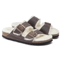 Birkenstock Arizona Shearling Oiled Leather -Sandal Style Shop 1021049 pair