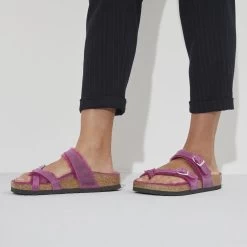 Birkenstock Mayari Shearling Oiled Leather -Sandal Style Shop 1023199 f closeup f