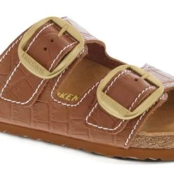 Birkenstock Arizona Big Buckle Embossed Natural Leather Cognac -Sandal Style Shop 1023766 detail 1