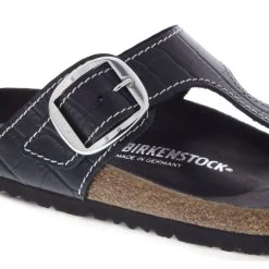 Birkenstock Gizeh Big Buckle Natural Leather Patent Black -Sandal Style Shop 1023779 detail 1