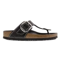 Birkenstock Gizeh Big Buckle Natural Leather Patent Black -Sandal Style Shop 1023779 side