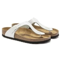 Birkenstock Gizeh Natural Leather Patent -Sandal Style Shop 1023897 pair
