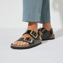 Birkenstock Milano Big Buckle Natural Leather Patent 14 Birkenstock Milano Big Buckle Natural Leather Patent -Sandal Style Shop 1024143 f closeup f
