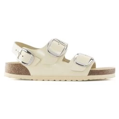 Birkenstock Milano Big Buckle Natural Leather Patent -Sandal Style Shop 1024207 side
