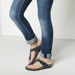 Birkenstock Gizeh Birko-Flor Nubuck Navy 15 Birkenstock Gizeh Birko-Flor Nubuck Navy -Sandal Style Shop 345443 f look g