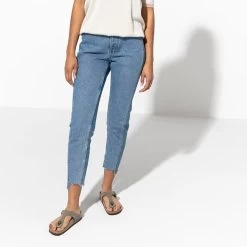 Birkenstock Gizeh Birko-Flor Nubuck Stone -Sandal Style Shop 43393 f look f