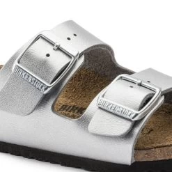 Birkenstock Arizona Birko-Flor Silver -Sandal Style Shop 555133 detail 1