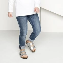 Birkenstock Arizona Birko-Flor Silver -Sandal Style Shop 555133 f look g