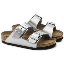 Birkenstock Arizona Birko-Flor Silver -Sandal Style Shop 555133 pair