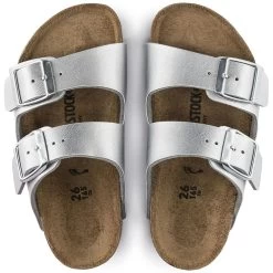 Birkenstock Arizona Birko-Flor Silver -Sandal Style Shop 555133 top