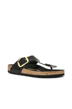 Birkenstock Gizeh High Shine Big Buckle Sandal Black -Sandal Style Shop BIRR WZ102 V2