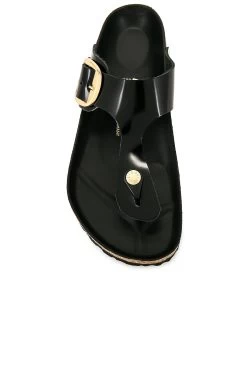 Birkenstock Gizeh High Shine Big Buckle Sandal Black -Sandal Style Shop BIRR WZ102 V4