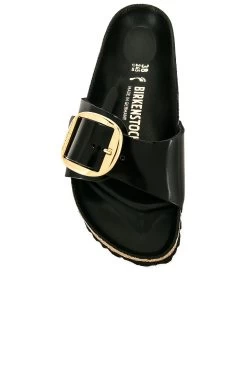 Birkenstock Madrid High Shine Big Buckle Sandal High Shine Black -Sandal Style Shop BIRR WZ109 V4