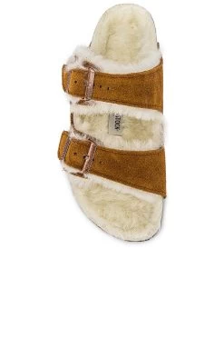 Birkenstock Arizona Shearling Sandal Mink Natural -Sandal Style Shop BIRR WZ12 V4