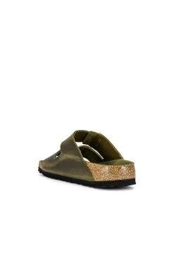 Birkenstock Arizona Big Buckle Sandal Green Olive Oiled Leather -Sandal Style Shop BIRR WZ142 V3