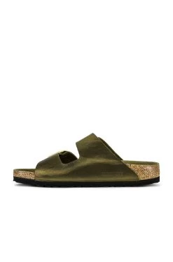 Birkenstock Arizona Big Buckle Sandal Green Olive Oiled Leather -Sandal Style Shop BIRR WZ142 V5