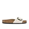 Birkenstock Madrid Vegan Big Buckle Sandal Eggshell Canvas -Sandal Style Shop BIRR WZ143 V1