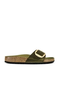 Birkenstock Madrid Big Buckle Sandal Green Olive Oiled Leather