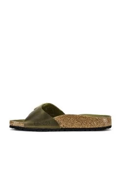 Birkenstock Madrid Big Buckle Sandal Green Olive Oiled Leather -Sandal Style Shop BIRR WZ145 V5