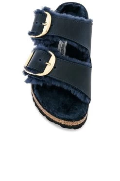 Birkenstock Arizona Big Buckle Shearling Sandal Midnight -Sandal Style Shop BIRR WZ150 V4