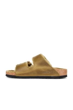 Birkenstock Arizona Big Buckle Shearling Sandal Green Olive -Sandal Style Shop BIRR WZ151 V5