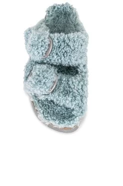 Birkenstock Arizona Big Buckle Platform Teddy Sandal Faded Aqua -Sandal Style Shop BIRR WZ156 V4