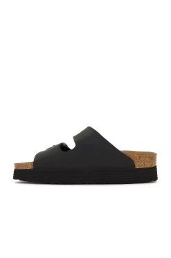 Birkenstock Arizona Faux Leather Platform Sandal Black -Sandal Style Shop BIRR WZ160 V5