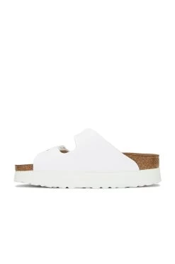 Birkenstock Arizona Faux Leather Platform Sandal White -Sandal Style Shop BIRR WZ161 V5