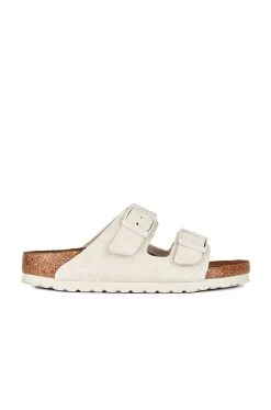 Birkenstock Arizona Soft Footbed Sandal Antique White Suede