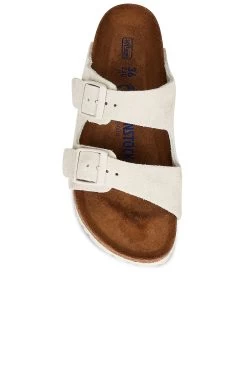 Birkenstock Arizona Soft Footbed Sandal Antique White Suede -Sandal Style Shop BIRR WZ163 V4