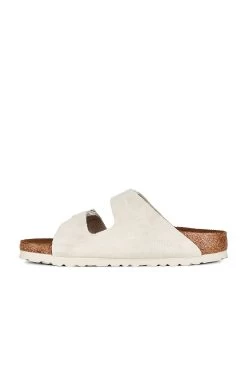 Birkenstock Arizona Soft Footbed Sandal Antique White Suede -Sandal Style Shop BIRR WZ163 V5