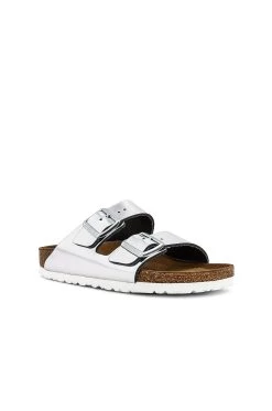 Birkenstock Arizona Soft Footbed Sandal Metallic Silver -Sandal Style Shop BIRR WZ23 V2