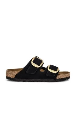 Birkenstock Arizona Big Buckle Gold Sandal Black