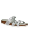 Birkenstock Womens Franca Vegan Footbed Sandal - Silver -Sandal Style Shop US 01 203366 00