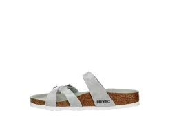 Birkenstock Womens Franca Vegan Footbed Sandal - Silver -Sandal Style Shop US 01 203366 03